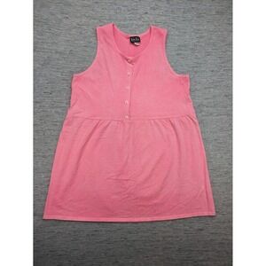Kicks USA Made Dress Sleeveless‎ Casual Pink Sundress Summer Large Neon 90s y2k